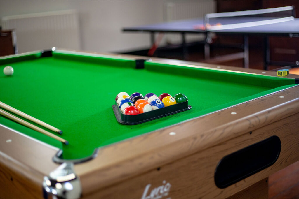 Pool table photographed at Leevin Stay in Dublin
